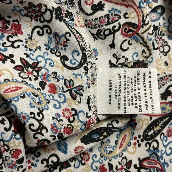 Collective Concepts Womens 3X Paisley Print Blouse V Neck 3/4‎ Sleeve Top - Picture 5 of 6